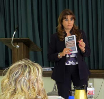 Photo: FLLewis / Media City G -- City clerk Zizette Mullins explained the voter information pamphlet during an appearance at the Burbank Coordinating Council meeting at The White Chapel Christian Church in Burbank February 2, 1015