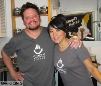 Photo: FLLewis / Media City G --  Simply Coffee owner Gonzalo Otarola and wife Heidy March 7, 2015
