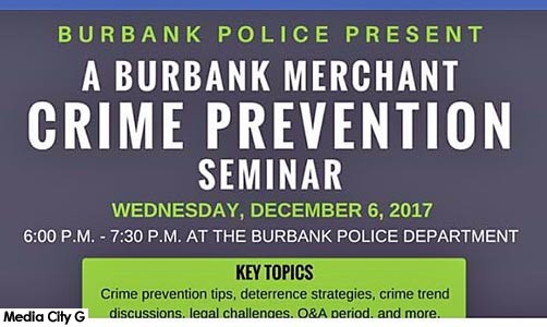 Burbank Merchants Crime Seminar poster